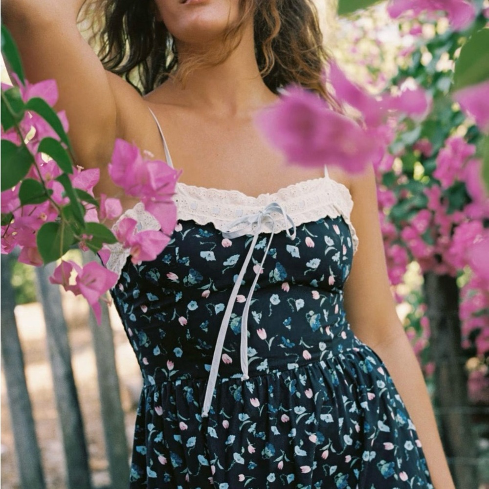 Christy Dawn Emma Dress in Noir Poppies